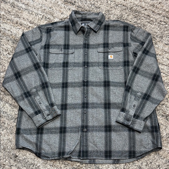 Carhartt Other - Carhartt Black and Gray Plaid Shirt heavy duty cotton sz XL TALL
